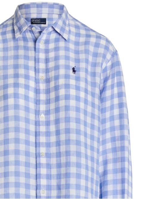 blue/white linen gingham check print signature Polo Ralph Lauren | 211935130001